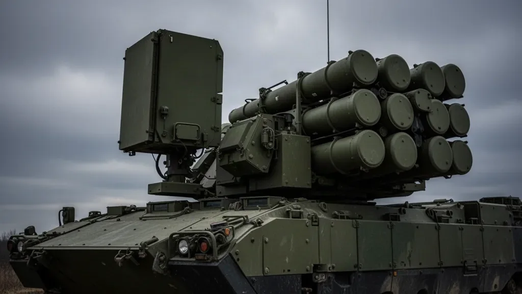 Комплекс протиповітряної оборони та елементи ракетного озброєння на військовій позиції