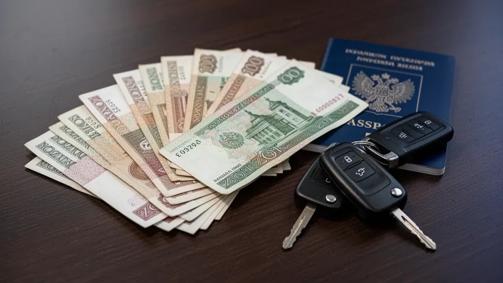 Польські банкноти номіналом у злотих поруч із біометричним паспортом